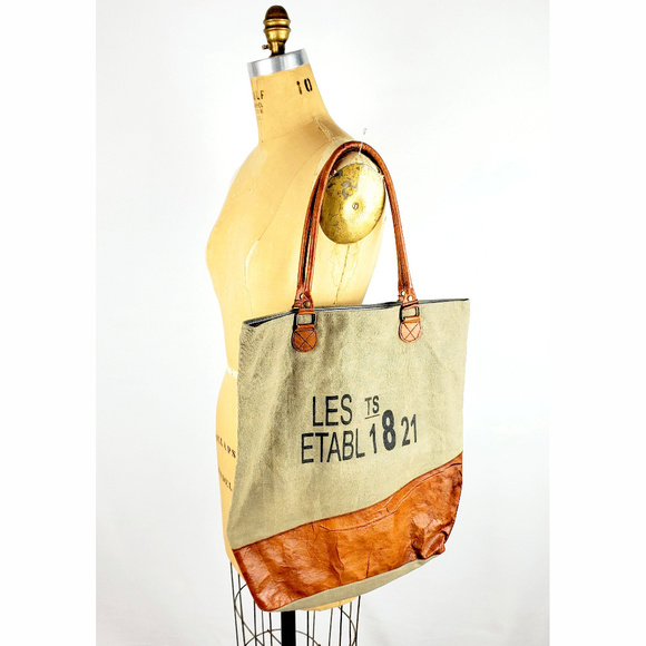 Les TS Etabl 1821 Handbags - VTG Style French Les TS Etabl 1821 Tote Bag